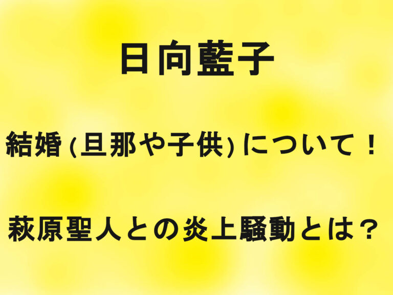 日向藍子の結婚(旦那や子供)について！萩原聖人との炎上騒動とは？