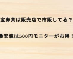 宝寿茶は販売店で市販してる？最安値は500円モニターがお得！