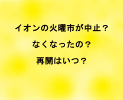 イオンの火曜市が中止？なくなったの？再開はいつ？