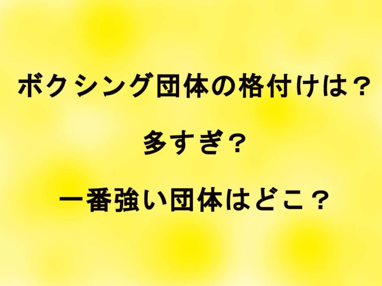 ボクシング団体の格付けは？多すぎ？一番強い団体はどこ？