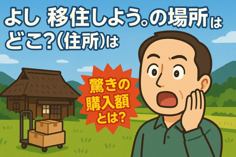 よし 移住しよう。の場所(住所)はどこ？驚きの購入額とは？