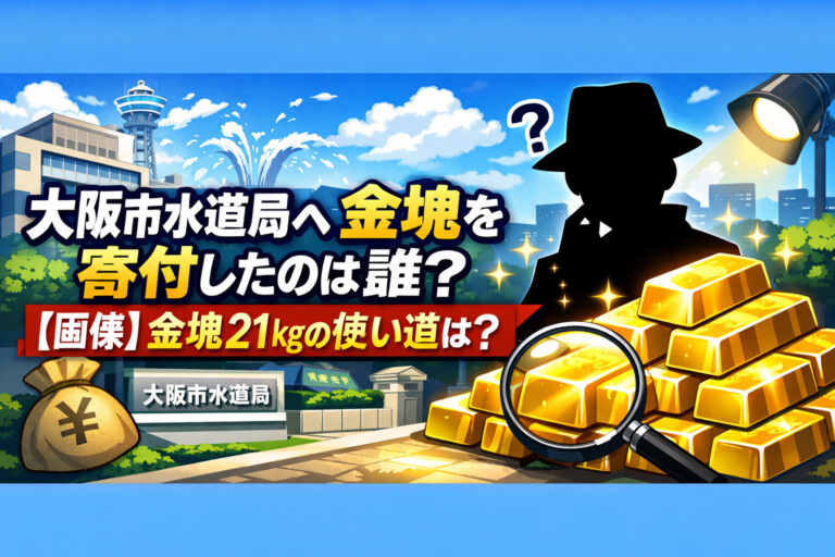 大阪市水道局へ金塊を寄付したのは誰？【画像】金塊21㎏の使い道は？